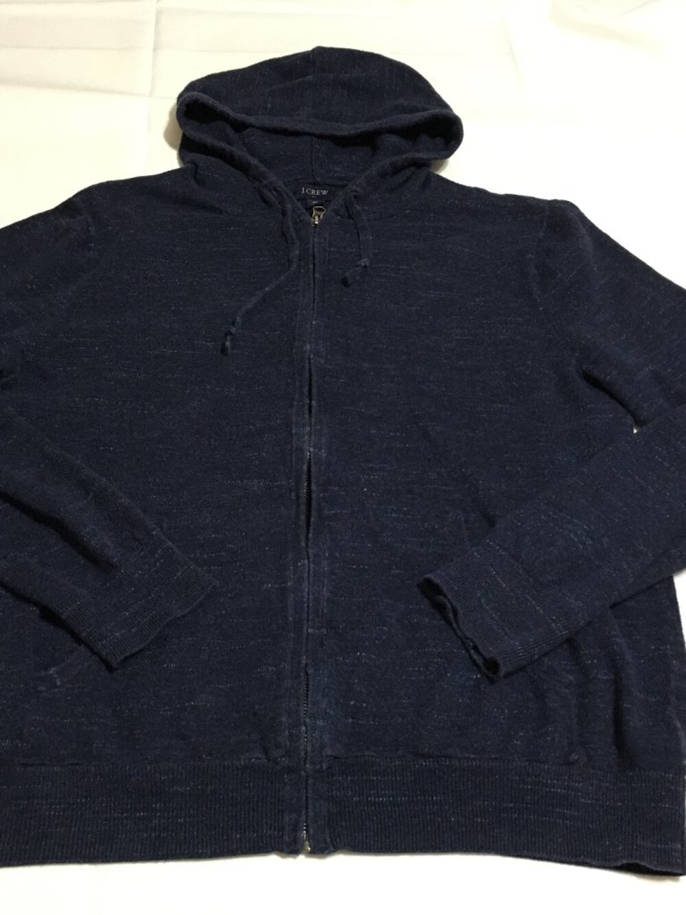 J. Crew Full Zip Hoodie Sweatshirt Mens Medium Heather Navy Blue